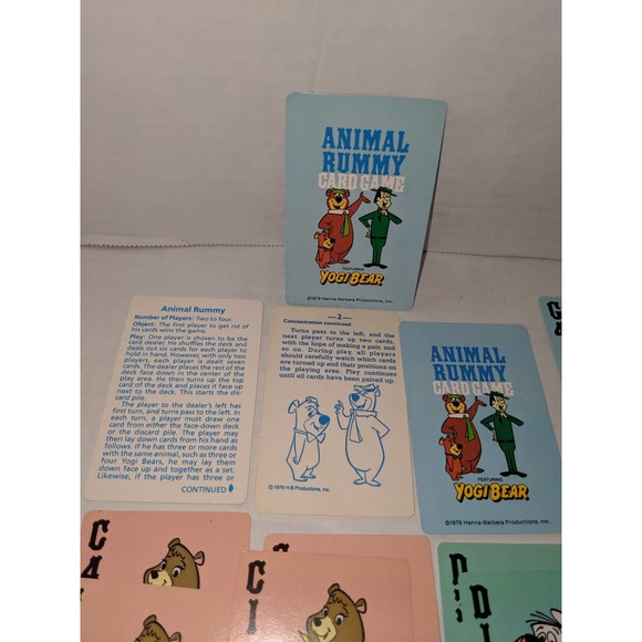 Vintage 1979 Yogi Bear Animal Rummy Children's Card Game Complete No Box - Picture 2 of 8